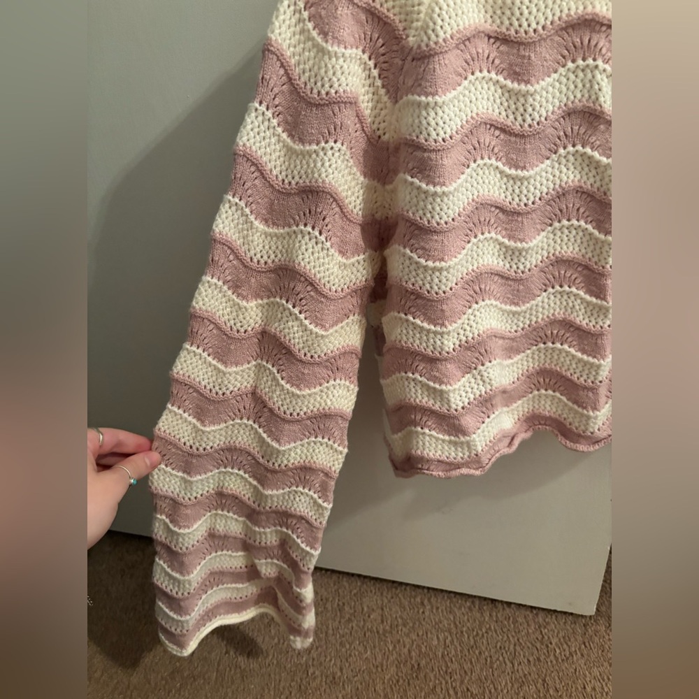 Altar'd State Pink and Cream Striped Sweater - Picture 2 of 3